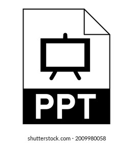 Modern flat design of PPT file icon for web