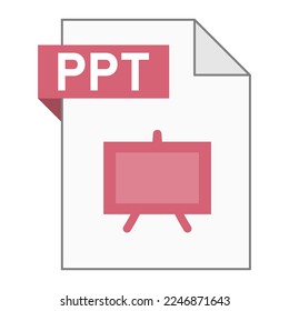Diseño plano moderno del icono de archivo PPT para web