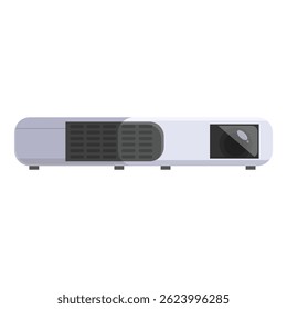 Gráfico plano moderno del icono del proyector del diseño con la tecnología digital y el equipo electrónico, aislado en el fondo blanco