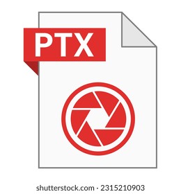 Modern flat design of PTX file icon for web