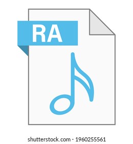 Modern flat design of RA file icon for web