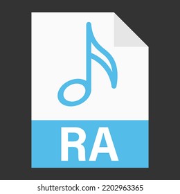 Modern flat design of RA file icon for web