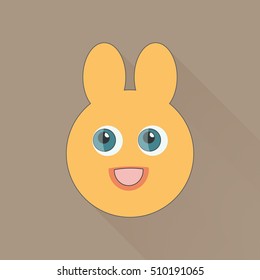 Modern flat design rabbit icon