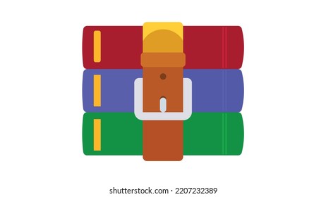 Modern flat design of RAR or ZIP archive file icon for web
