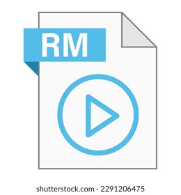Diseño plano moderno del icono de archivo RM para web