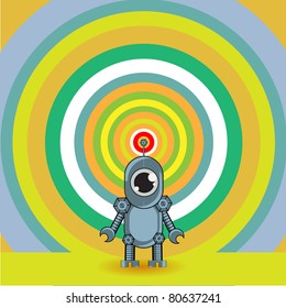 Modern flat design with robot on abstract background