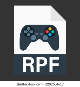 Modern flat design of RPF file icon for web