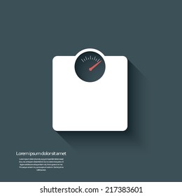 Modern flat design scales icon and long shadow. Eps10 vector illustration.