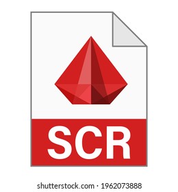 Modern flat design of SCR file icon for web