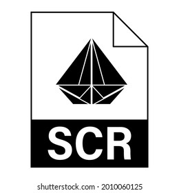 Modern flat design of SCR file icon for web