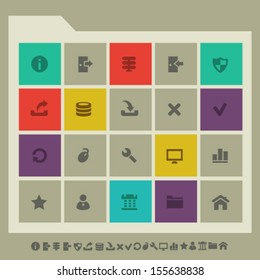 Modern flat design server icons