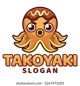 Diseño plano moderno simple minimalista lindo pulpo takoyaki personaje de mascota icono diseño de icono de imagen vectores con moderno concepto de ilustración estilo para restaurante, producto, etiqueta, marca, café, placa