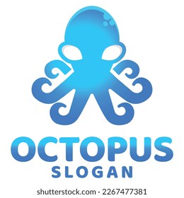 Modern flat design simple minimalist cute squid octopus logo icon design template vector with modern illustration concept style for restaurant, product, label, brand, cafe, badge, emblem