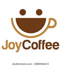 Modern flat design simple minimalist smile happy joy coffee logo icon design template vector with modern illustration concept style for cafe, coffee shop, restaurant, badge, emblem and label