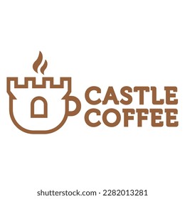 Modern flat design simple minimalist castle kingdom coffee cafe logo icon design template vector with modern illustration concept style for cafe, coffee shop, restaurant, badge, emblem and label