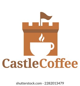 Modern flat design simple minimalist castle kingdom coffee cafe logo icon design template vector with modern illustration concept style for cafe, coffee shop, restaurant, badge, emblem and label