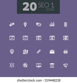 Modern flat design simple SEO icons, set 1