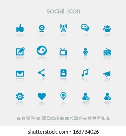 Modern flat design simple social network icons