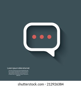 Modern flat design speech bubble icon. Eps10 vector illustration.