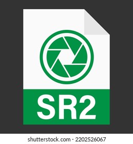 Modern flat design of SR2 file icon for web