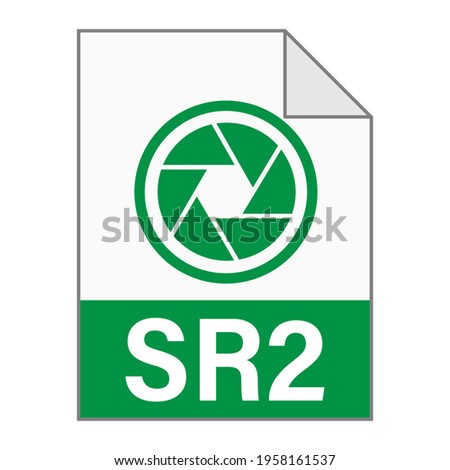 Modern flat design of SR2 file icon for web