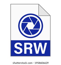 Modern flat design of SRW file icon for web