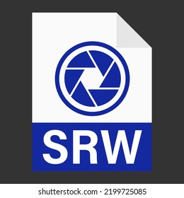 Modern flat design of SRW file icon for web