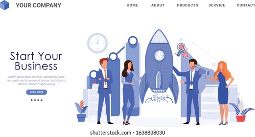 Modern Flat Design Startup Business concept landing page illustration, suitable for websites, landing pages, UI, mobile applications