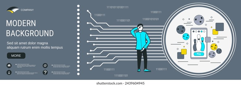 Modern flat design style banner vector template. Mobile game application concept
