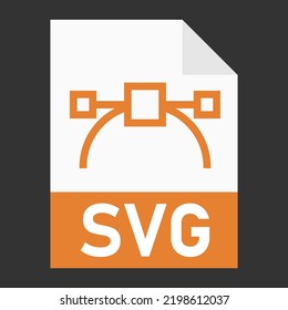 Modern flat design of SVG file icon for web
