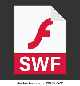 Modern flat design of SWF file icon for web