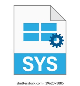 Modern flat design of SYS file icon for web
