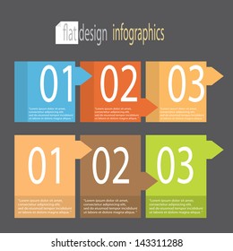 Modern flat Design template / can be used for infographics / numbered banners / horizontal cutout lines / graphic or website layout vector