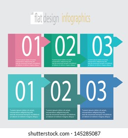 Modern flat Design template / can be used for infographics / numbered banners / horizontal cutout lines / graphic or website layout vector