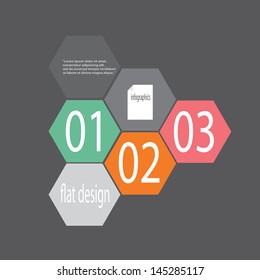 Modern flat Design template / can be used for infographics / numbered banners / horizontal cutout lines / graphic or website layout vector