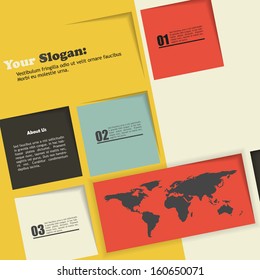 Modern flat Design template / can be used for infographics / numbered banners / horizontal cutout lines / graphic or website layout vector 