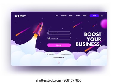 Modern flat design template for websites, landing page or apps. Business Start Up Concept for web page, banner, presentation, social media. Vector illustration.