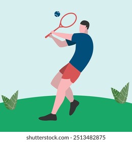 Moderne flache Design Tennis Illustration für Sport