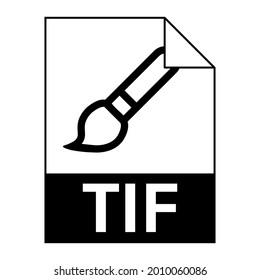 Modern flat design of TIF file icon for web