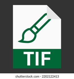 Modern flat design of TIF file icon for web