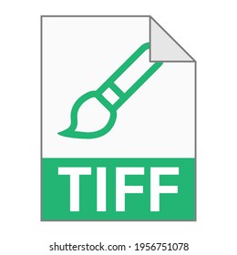 Modern flat design of TIFF file icon for web