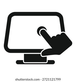 Modern flat design touch screen gesture icon vector illustration for digital interaction and user experience on touchscreen technology with hand. Finger tap. Swipe