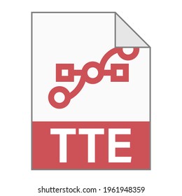 Modern flat design of TTE illustration file icon for web