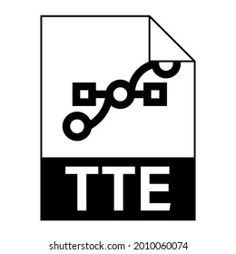 Modern flat design of TTE illustration file icon for web