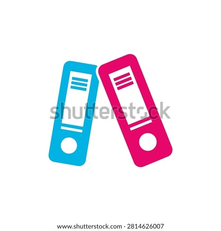 Modern flat design two binder folders symbolizing organization and archiving. Ideal for business concepts.