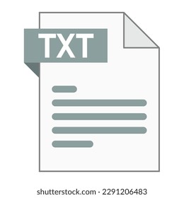 Modern flat design of TXT file icon for web