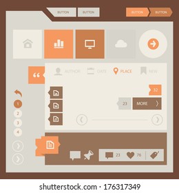 Modern flat design UI template in beige gamut