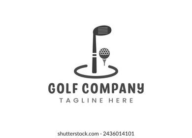 Modern Flat design Unique Golf Ball club Graphic logo template and Minimalist Golfing Logo Concept