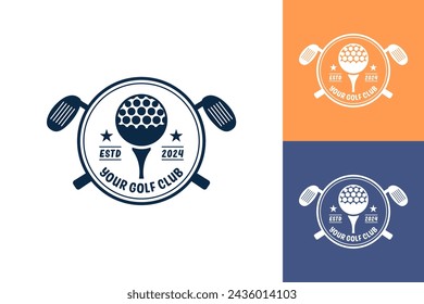 Modern Flat design Unique Golf Ball club Graphic logo template and Minimalist Golfing Logo Concept