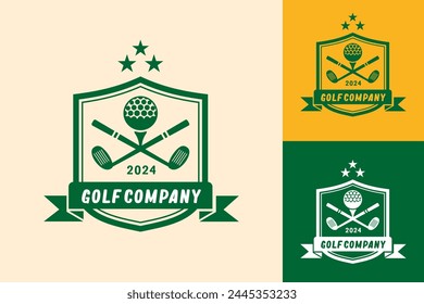 Modern Flat design Unique Golf Ball club Graphic logo template and Minimalist Golfing Logo Concept